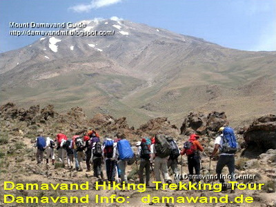 Hiking Trekking Mount Damavand. Photo by A. Soltani: Damavand Trekking Guide. Hiking Trekking Mount Damavand. Hike Trek Mount Damavand, Iran. Trekking Damavand Mountain, Iran.Hiking Damavand